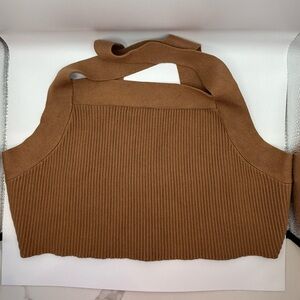 House of Harlow 1960 Tan Ribbed Crop Top